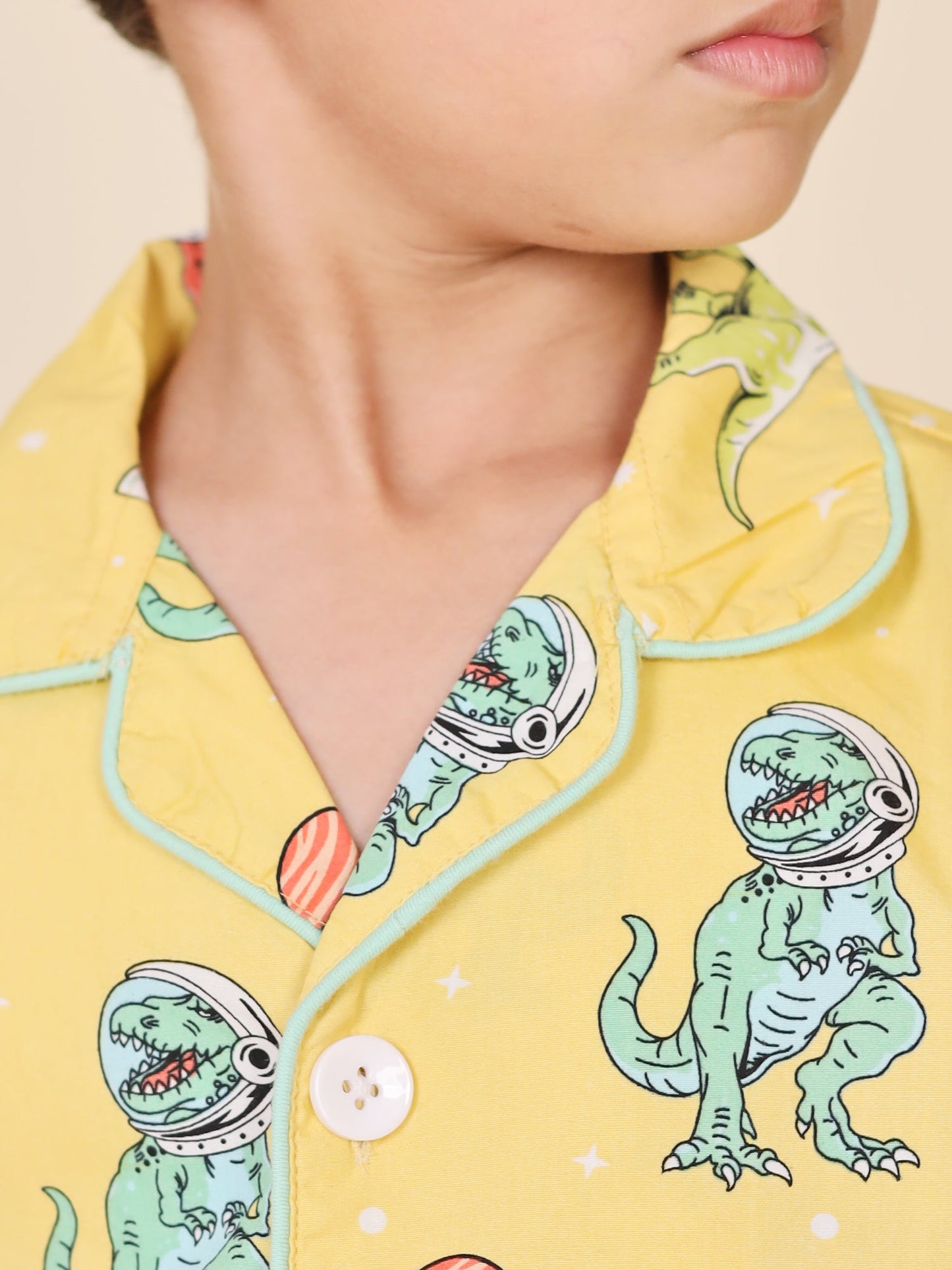 Little Carrot Dino Printed Nightwear Shirt And Shorts Set, , premium kids' wear for girls, size 4-5-years.