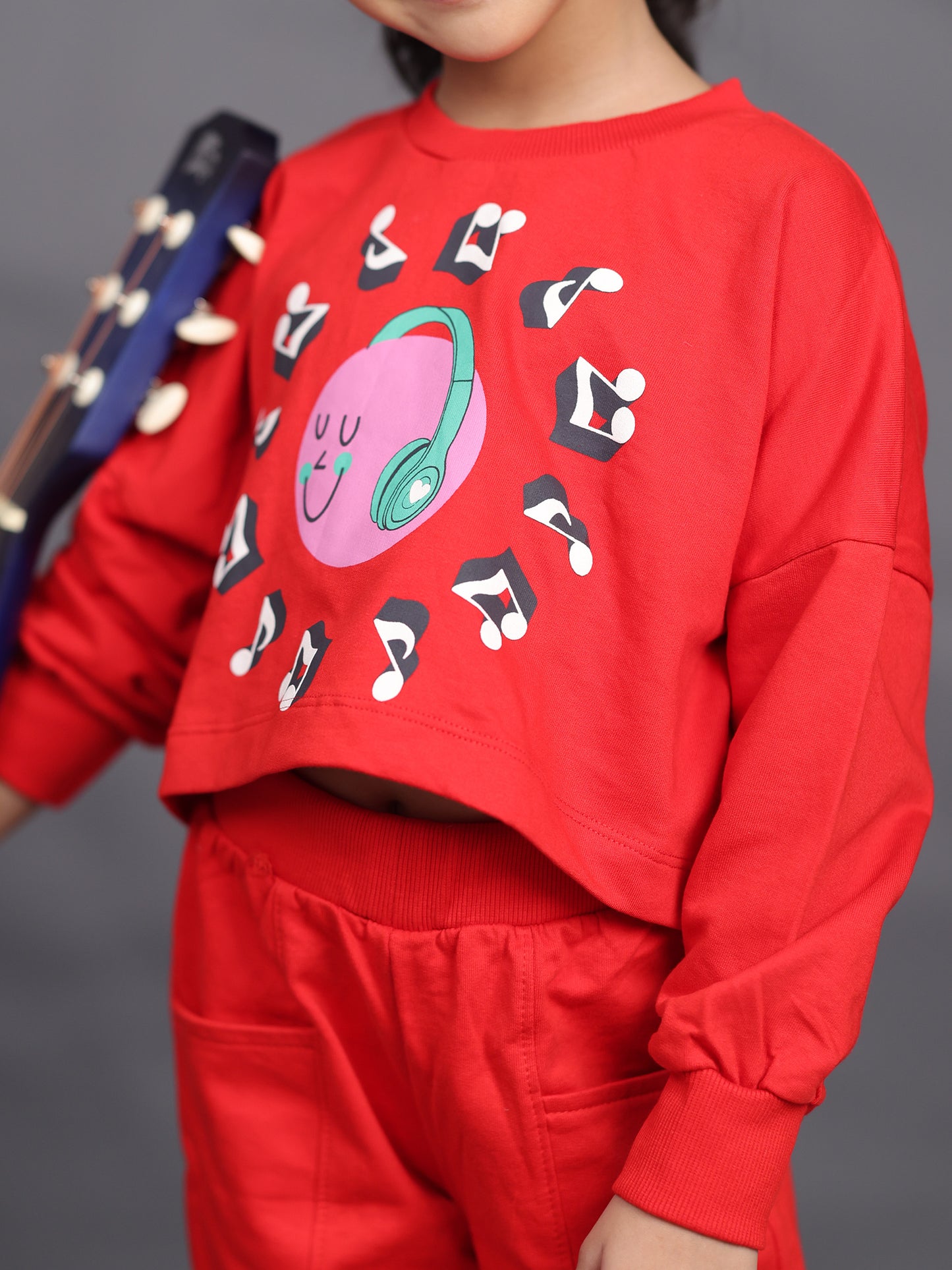 Little Carrot Music Themed Pure Cotton Winter Cord Set, , premium kids' wear for girls, size 11-12-years.