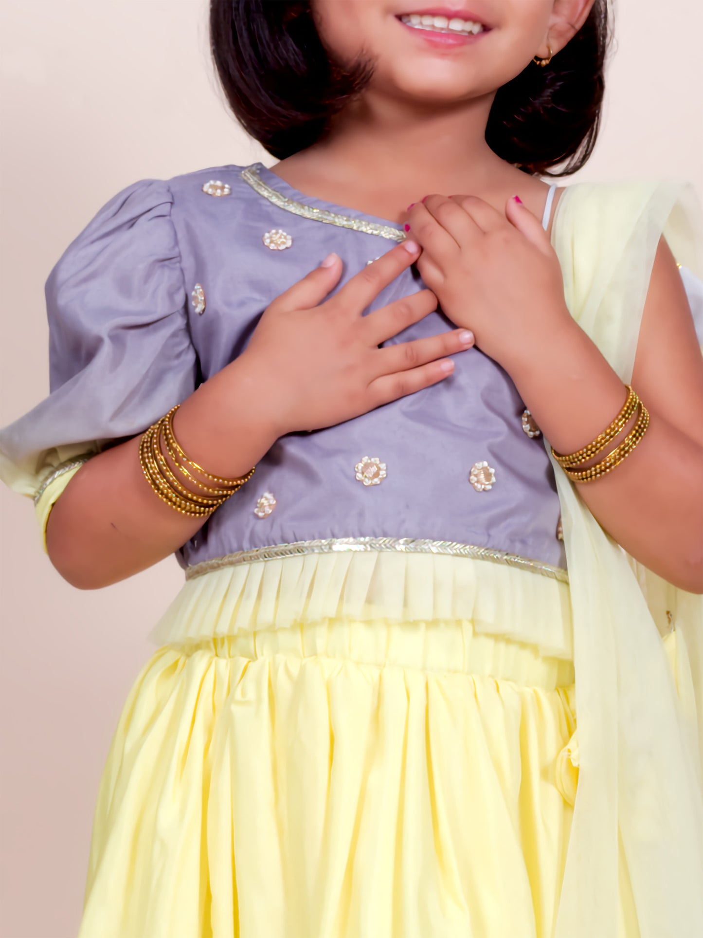 Little Carrot Ombre Lehenga Choli Dupatta Set, , premium kids' wear for girls, size 5-6-years.