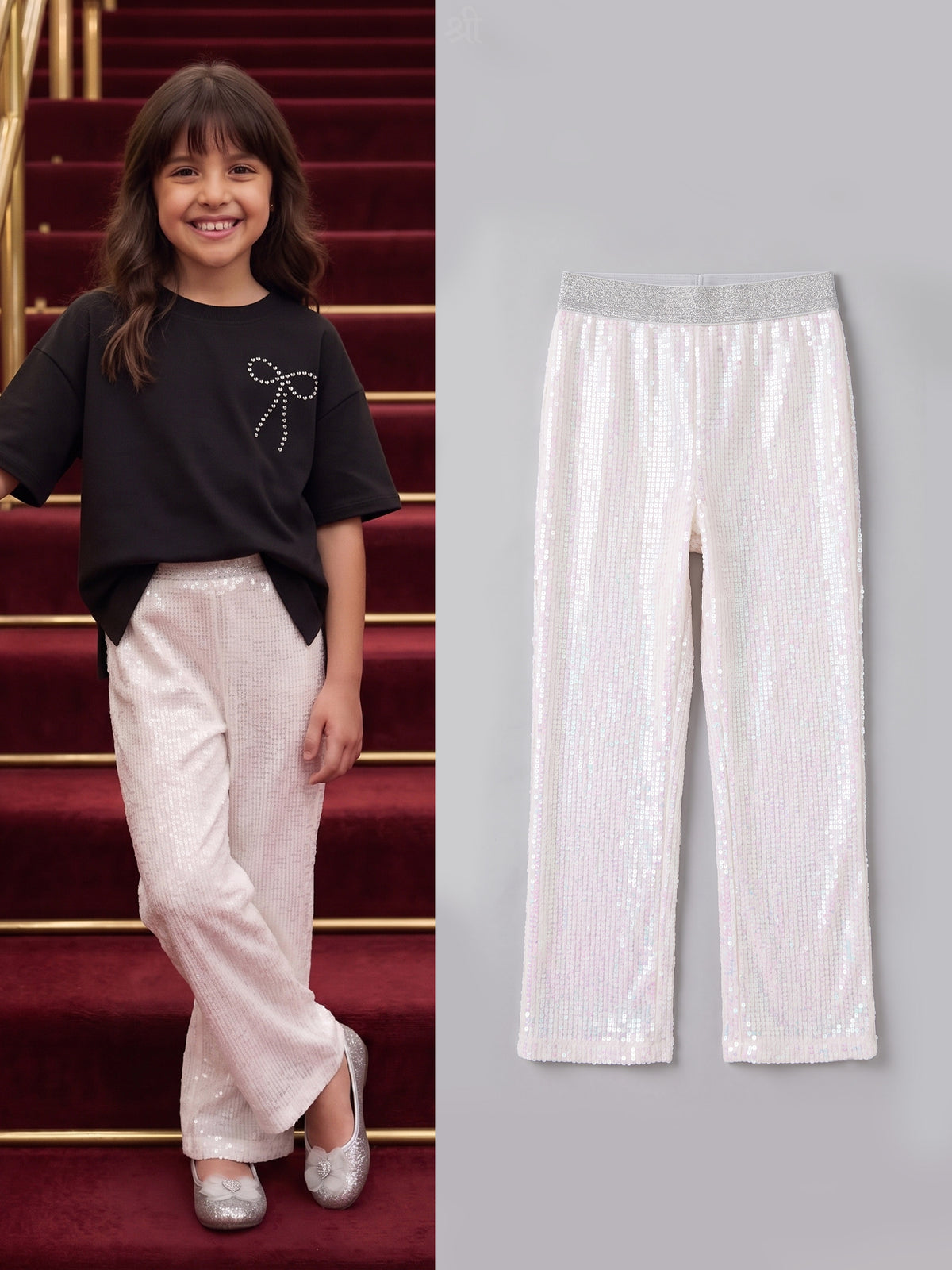 White Sequins Pants