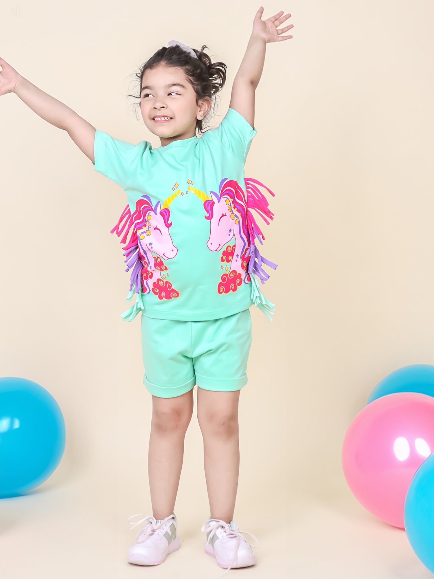 Little Carrot 2 Pc Cotton Unicorn Themed Clothing Set, , premium kids' wear for girls, size 3-4-years.