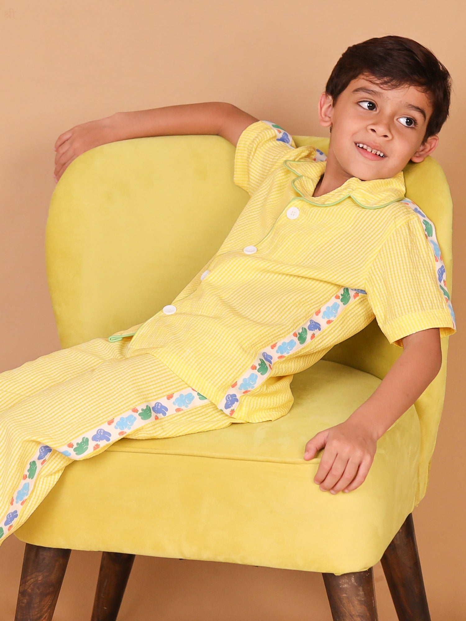 Little Carrot 2 Pc Night Suit With Signature Carrot Tape, Autumn, premium kids' wear for girls, size 2-3-years.