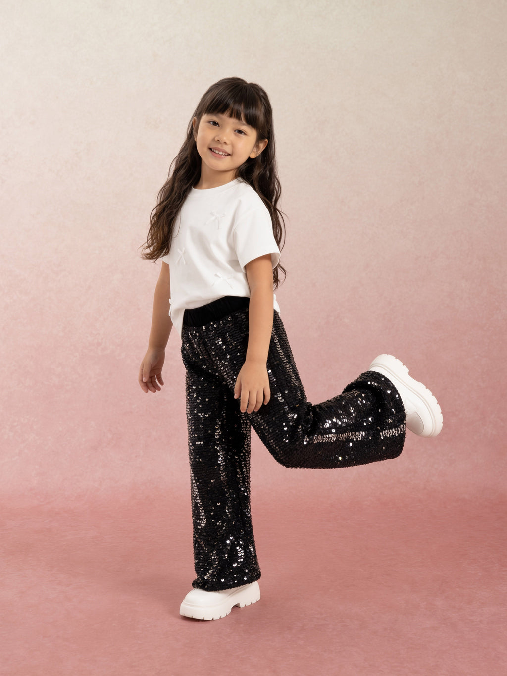 Black Sequins Velvet Pants