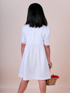 White Boho Embroidery Pure Cotton Dress