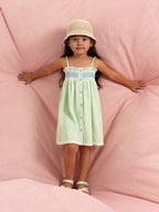 Summer Smocked Strap Dress in Pure Cotton