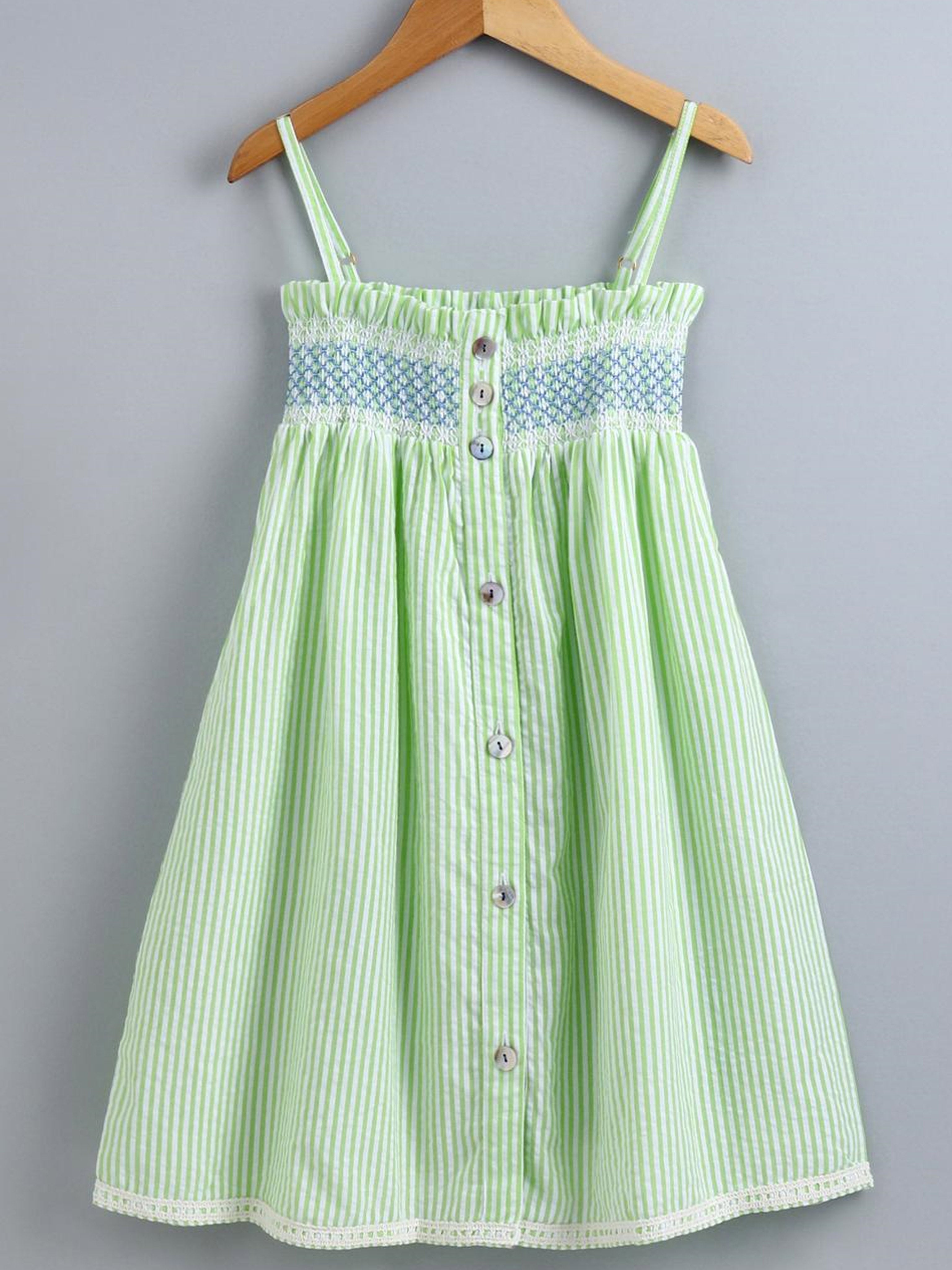 Summer Smocked Strap Dress in Pure Cotton