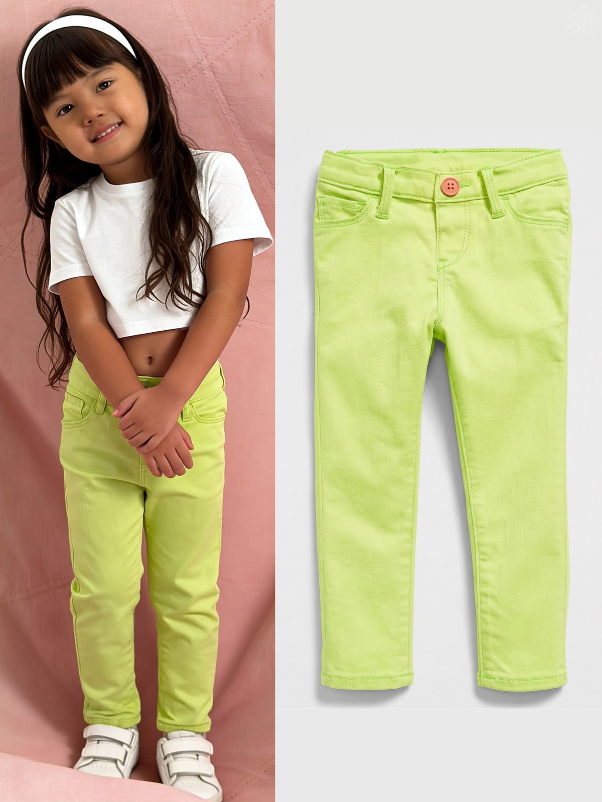 Neon Green Denim Pants