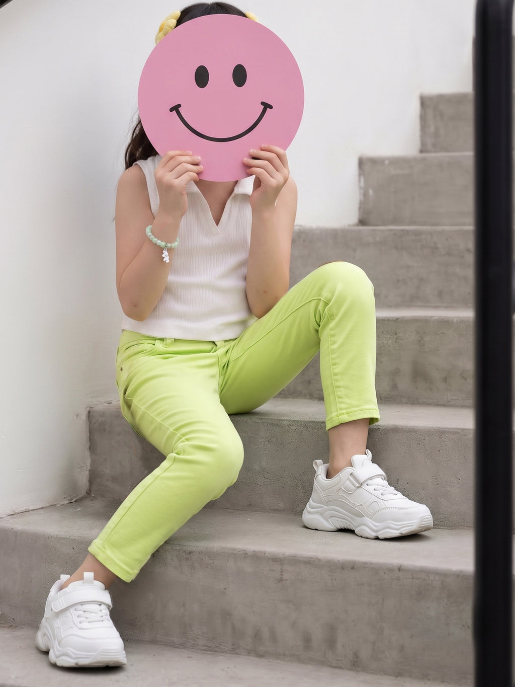 Neon Green Denim Pants