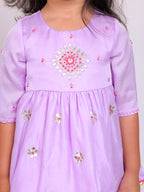 Little Carrot Girls Hand Embroidered Kurta Set With Dhoti Pants Copy, , premium kids' wear for girls, size 10-11-years.