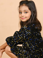 Blue & Gold Sequins Dress