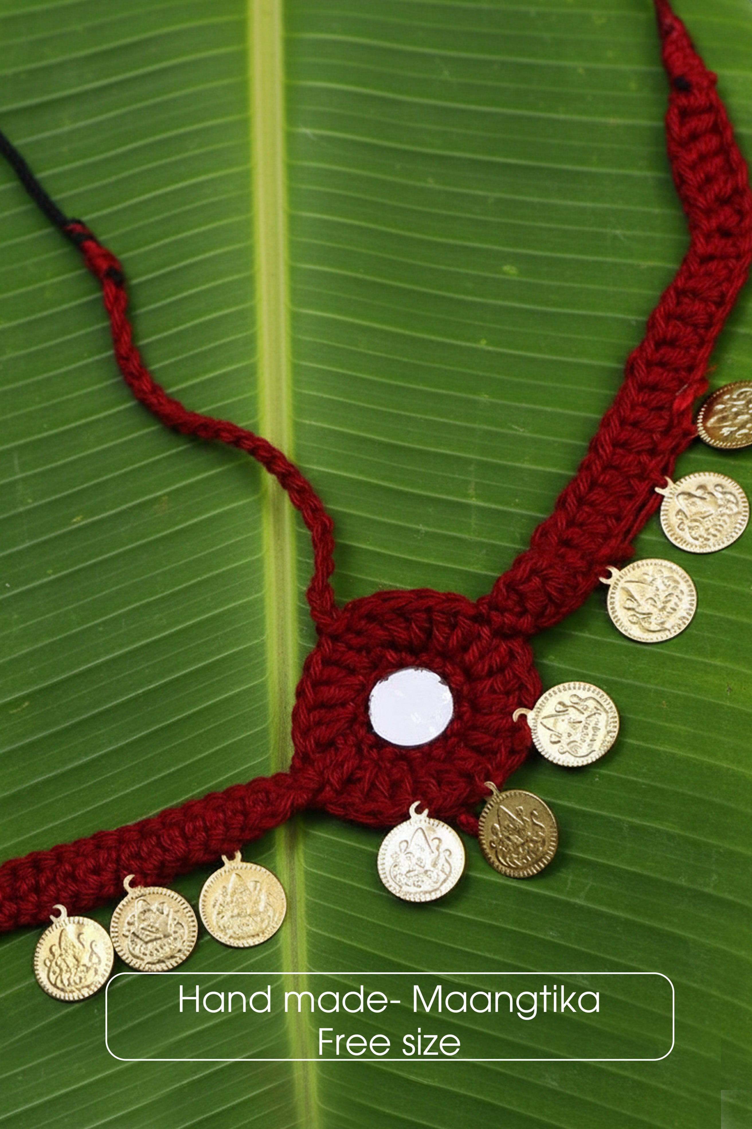 Little Carrot Handmade Crochet Coin Jewelry Set for Girls - Festive Marroon