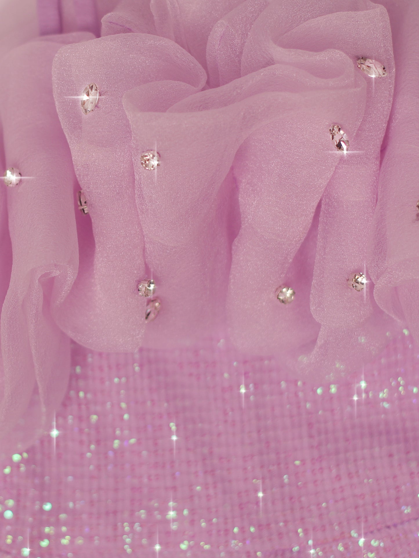 Girls Partywear Sequin Jumpsuit with Stone Embellishments - Lilac