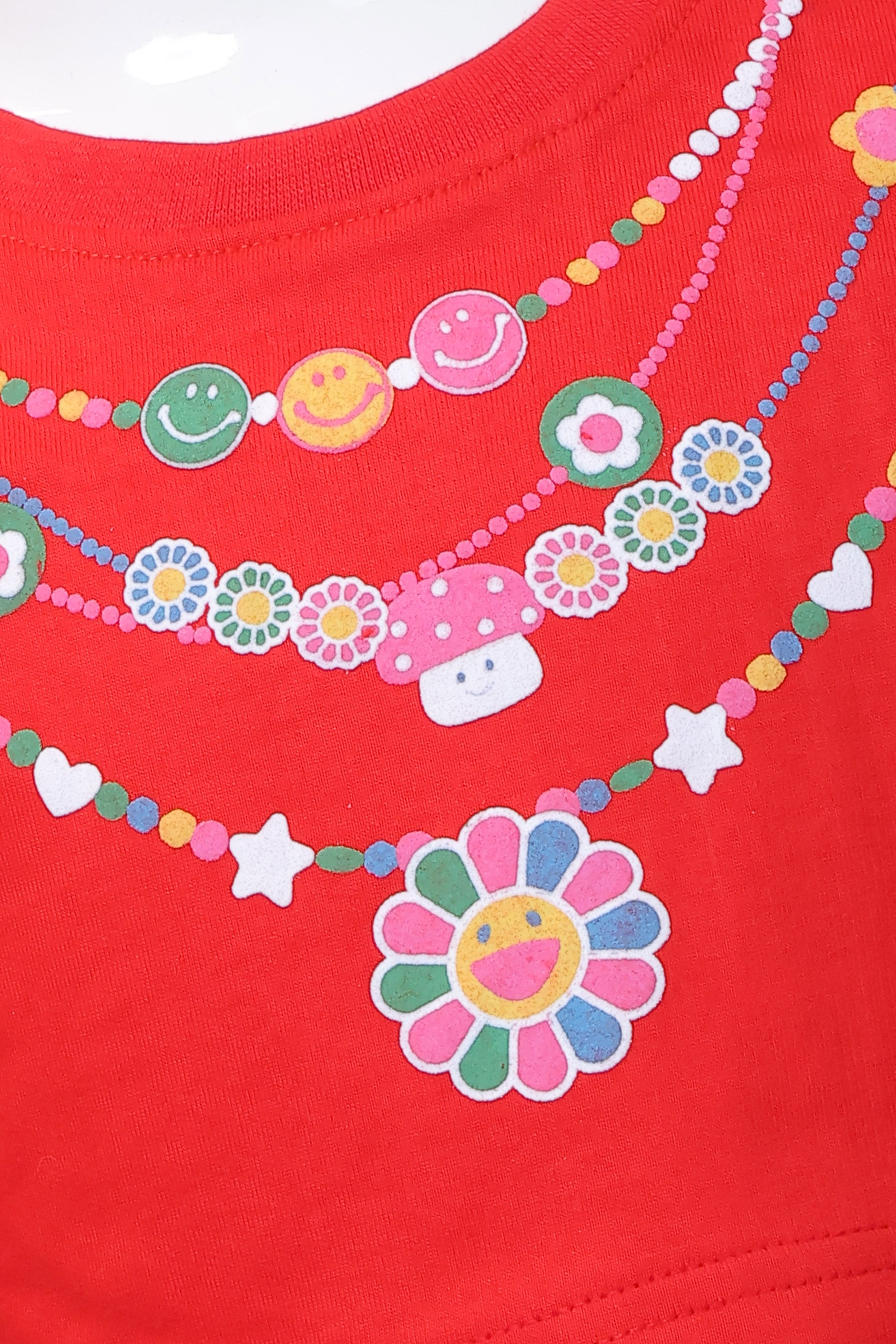 Casual Pure Cotton Red Co-ord Set for Girls | Crop Top & Flared Pants