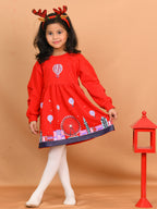 Red London Theme Dress