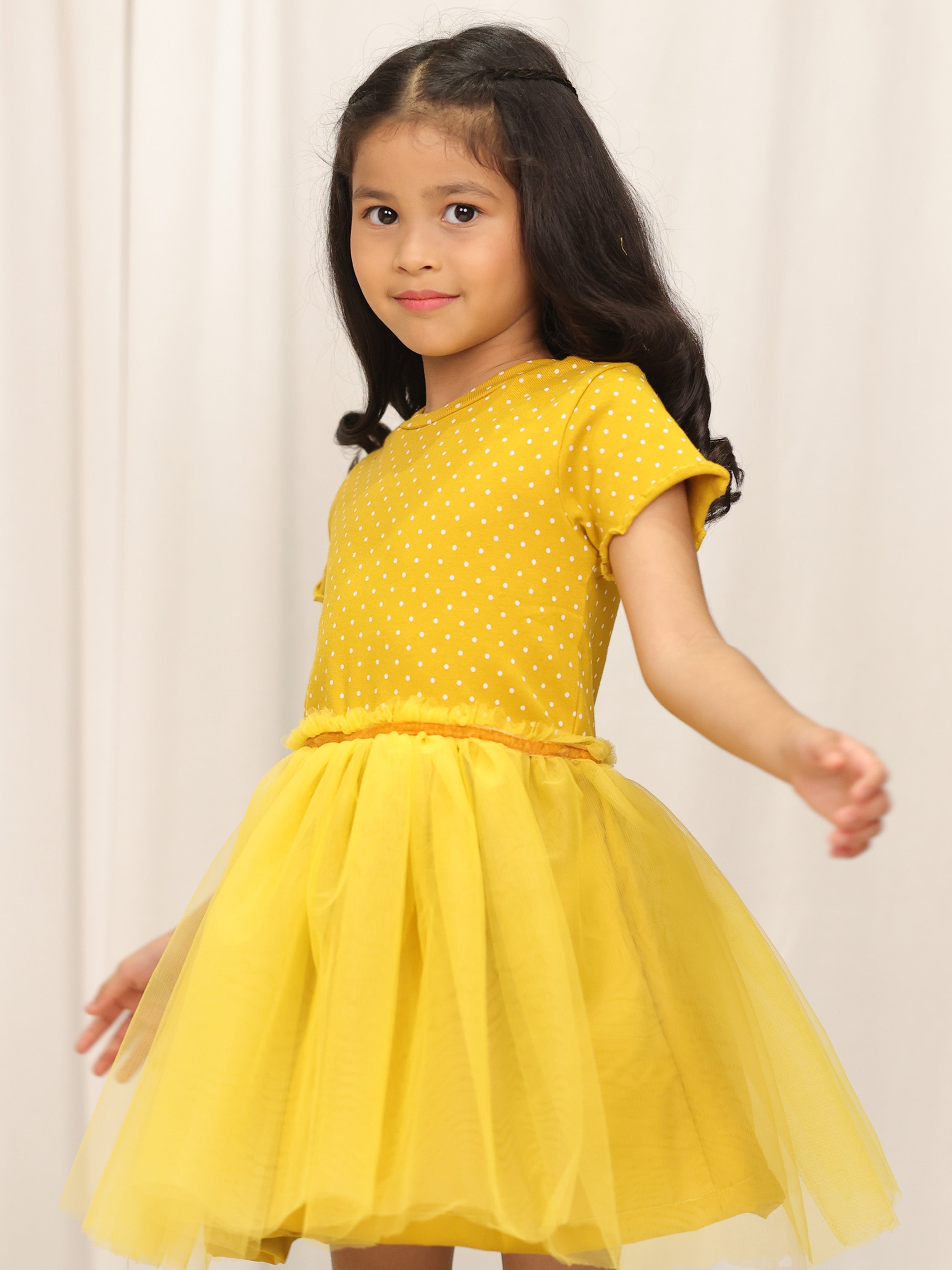 Little Carrot Casual Tulle Dress, , premium kids' wear for girls, size 3-4-years.