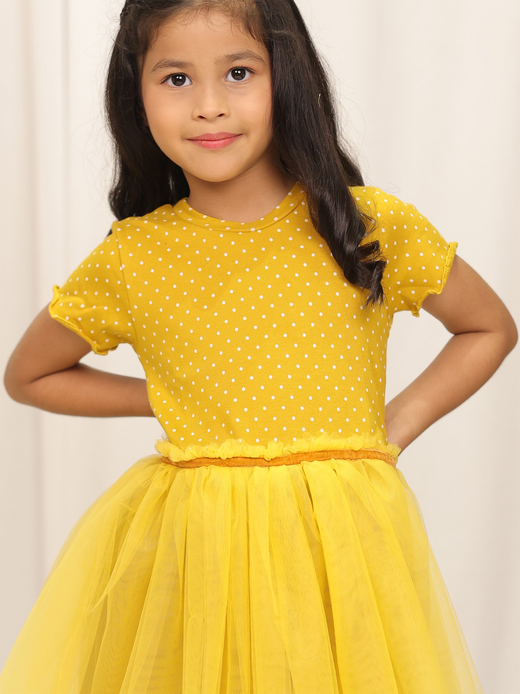 Little Carrot Casual Tulle Dress, , premium kids' wear for girls, size 6-7-years.