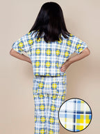 Little Carrot Checks Cord Set With Crop Jacket Jeggings, , premium kids' wear for girls, size 4-5-years.