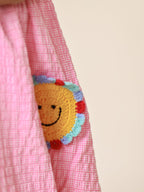 Little Carrot Crochet Patched Balloon Dress, , premium kids' wear for girls, size 3-4-years.