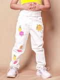 Little Carrot Crochet Patched Straight Fit Paperbag Pants, Autumn, premium kids' wear for girls, size 2-3-years.