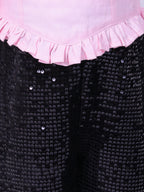 Pink Victorian Top & Sequin Flared Pant Set