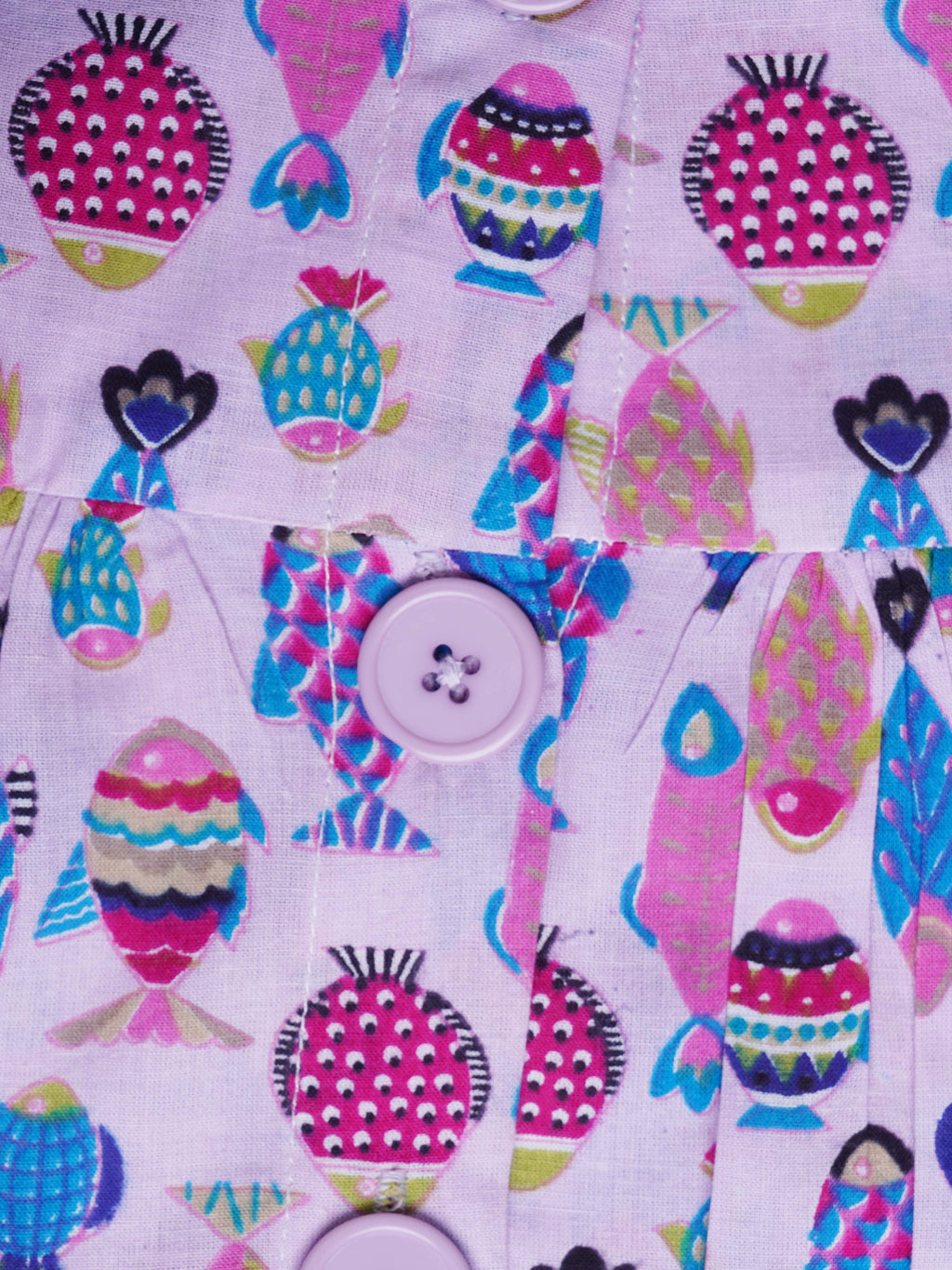 Little Carrot Fish Themed Pure Cotton Lounge Set Night Suit, , premium kids' wear for girls, size 5-6-years.