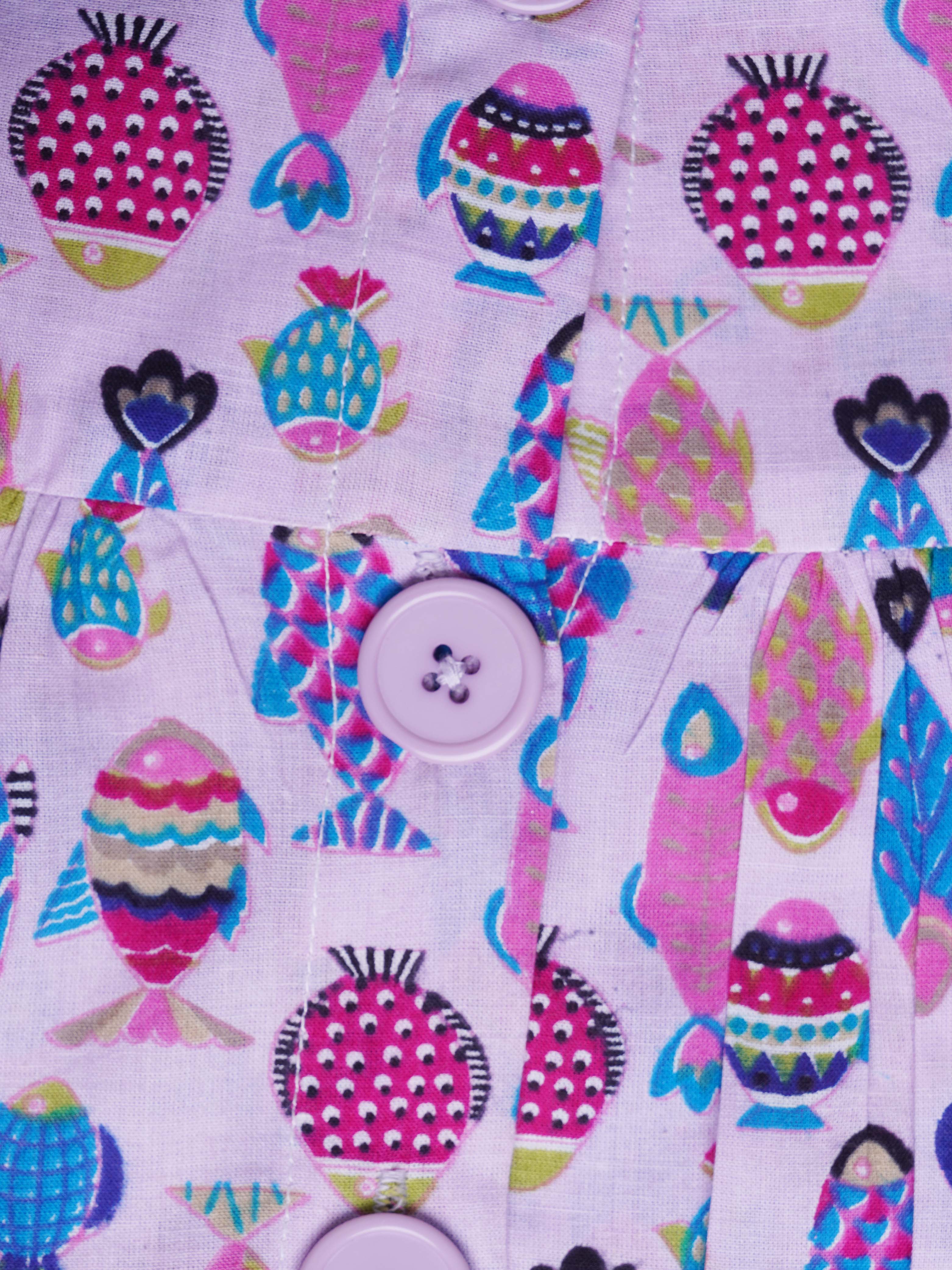 Little Carrot Fish Themed Pure Cotton Lounge Set Night Suit, , premium kids' wear for girls, size 5-6-years.