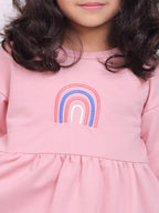 Little Carrot Girls Fine Knits Printed Dress, , premium kids' wear for girls, size 6-7-years.