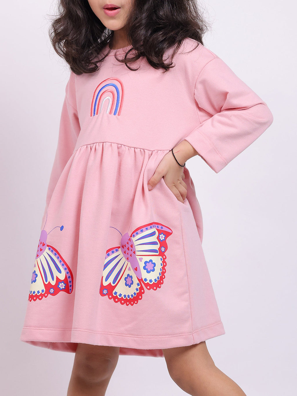 Little Carrot Girls Fine Knits Printed Dress, , premium kids' wear for girls, size 7-8-years.