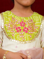 Little Carrot Girls Handwork Embellished Dhoti Kurta Set With Dupatta, , premium kids' wear for girls, size 3-4-years.