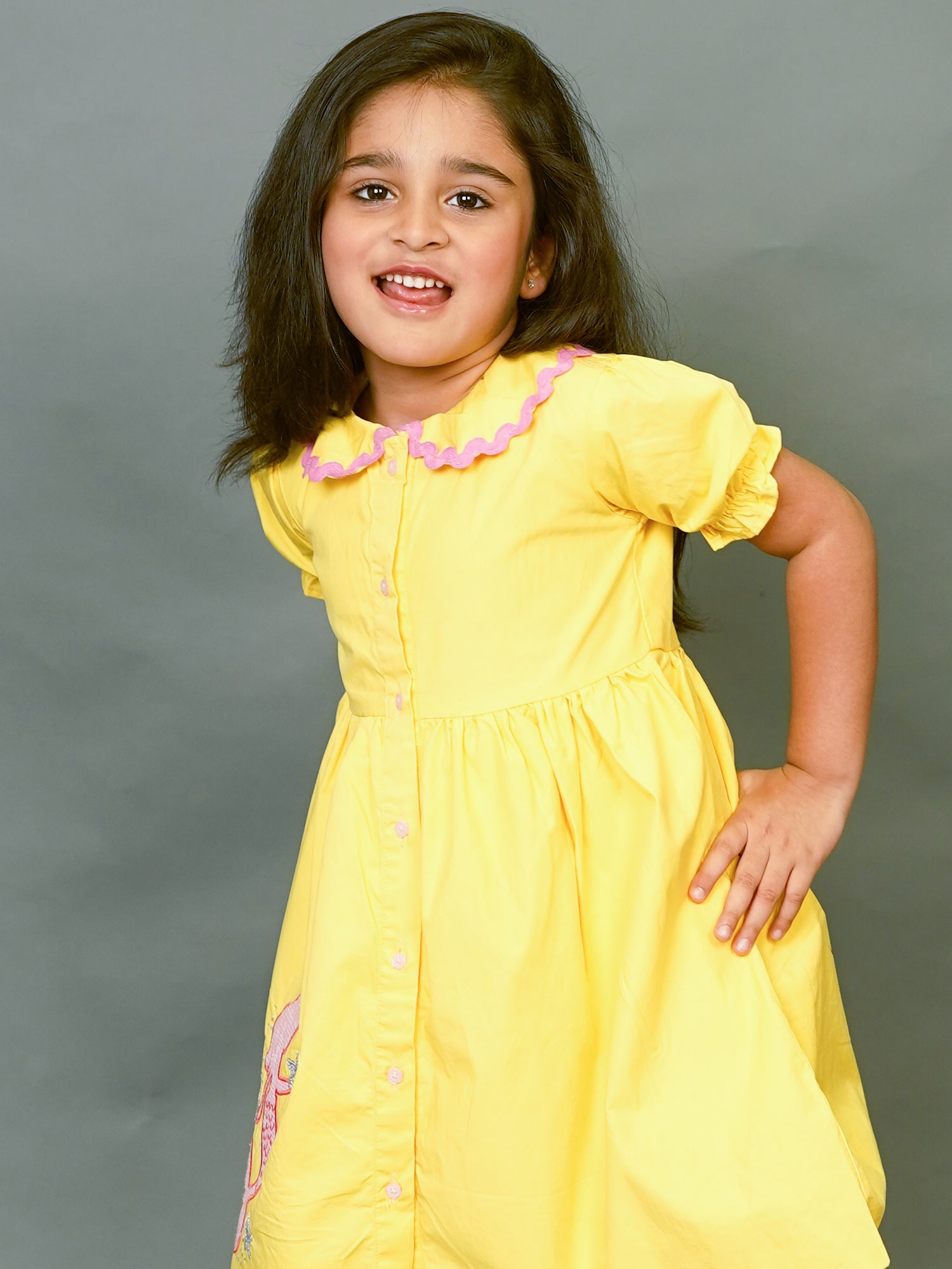 Little Carrot Mermaid Themed Pure Cotton Dress Copy, , premium kids' wear for girls, size 4-5-years.