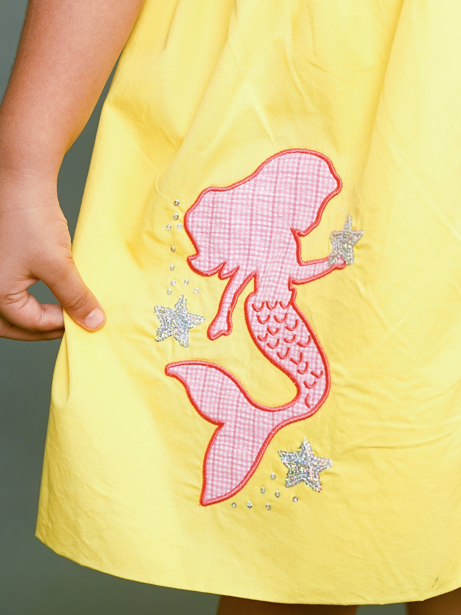 Little Carrot Mermaid Themed Pure Cotton Dress Copy, , premium kids' wear for girls, size 5-6-years.