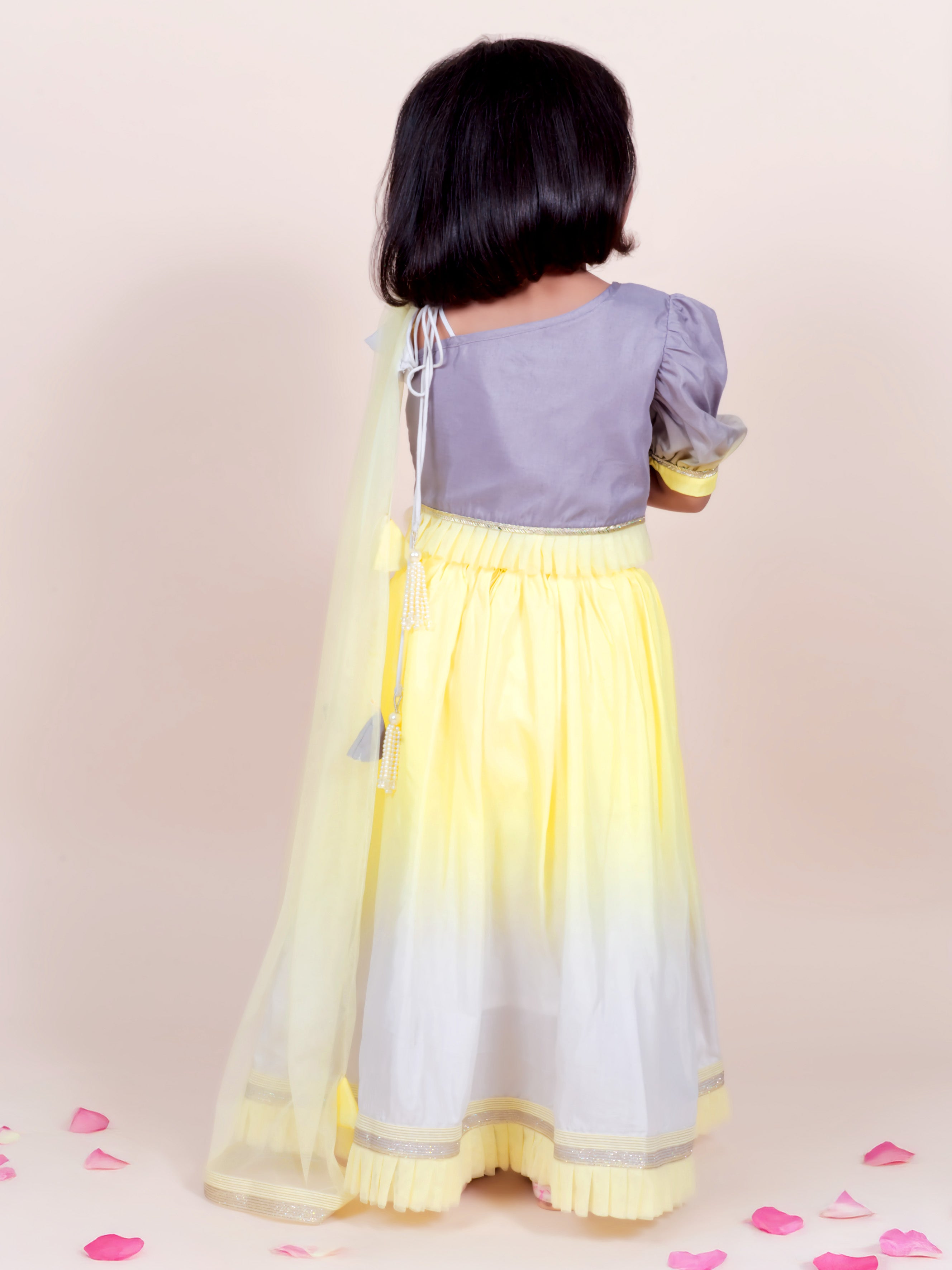 Little Carrot Ombre Lehenga Choli Dupatta Set, , premium kids' wear for girls, size 3-4-years.