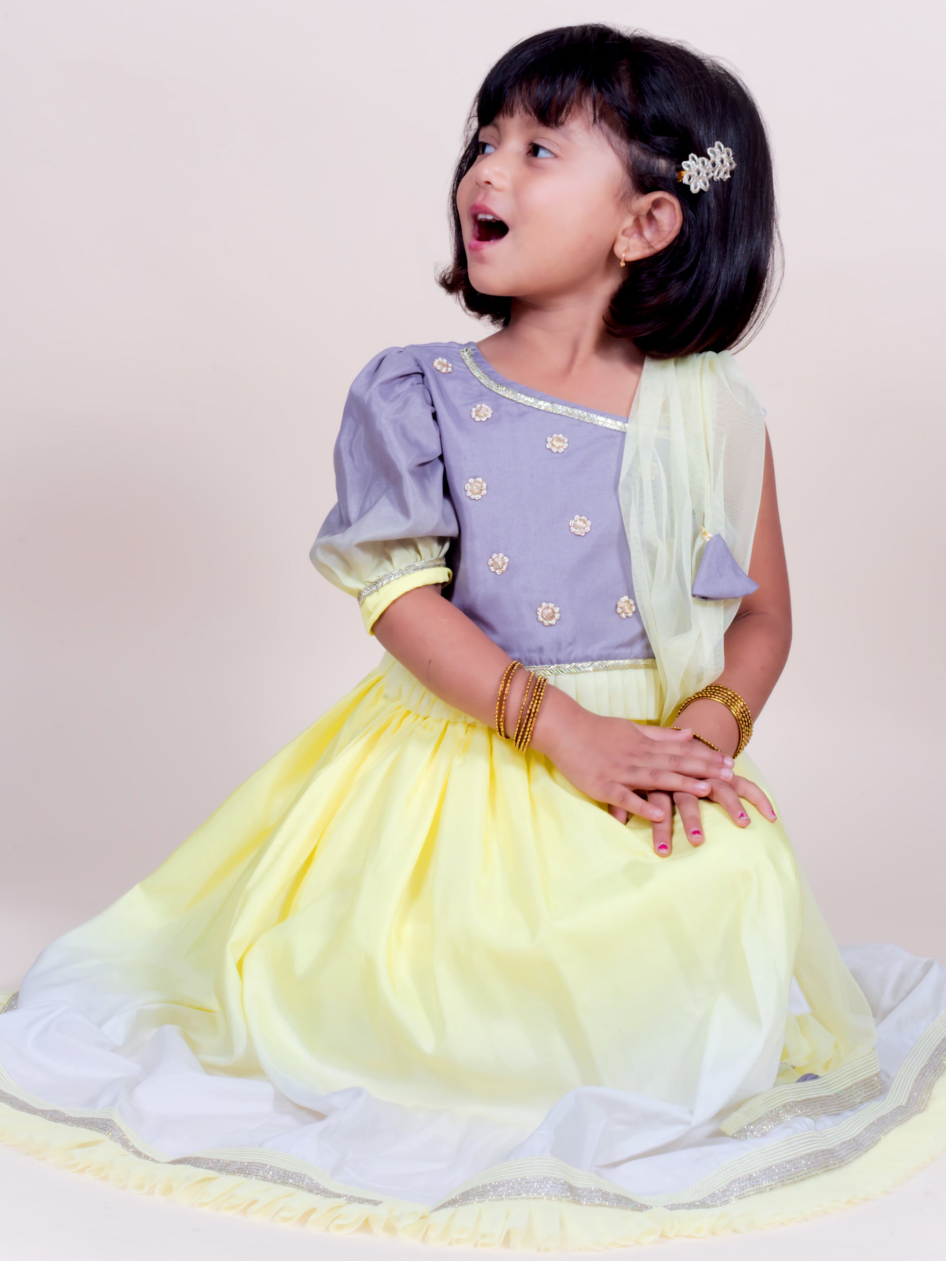 Little Carrot Ombre Lehenga Choli Dupatta Set, , premium kids' wear for girls, size 4-5-years.