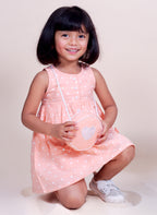 Little Carrot Premium Heart Dress With Matching Duffle Bag, , premium kids' wear for girls, size 2-3-years.