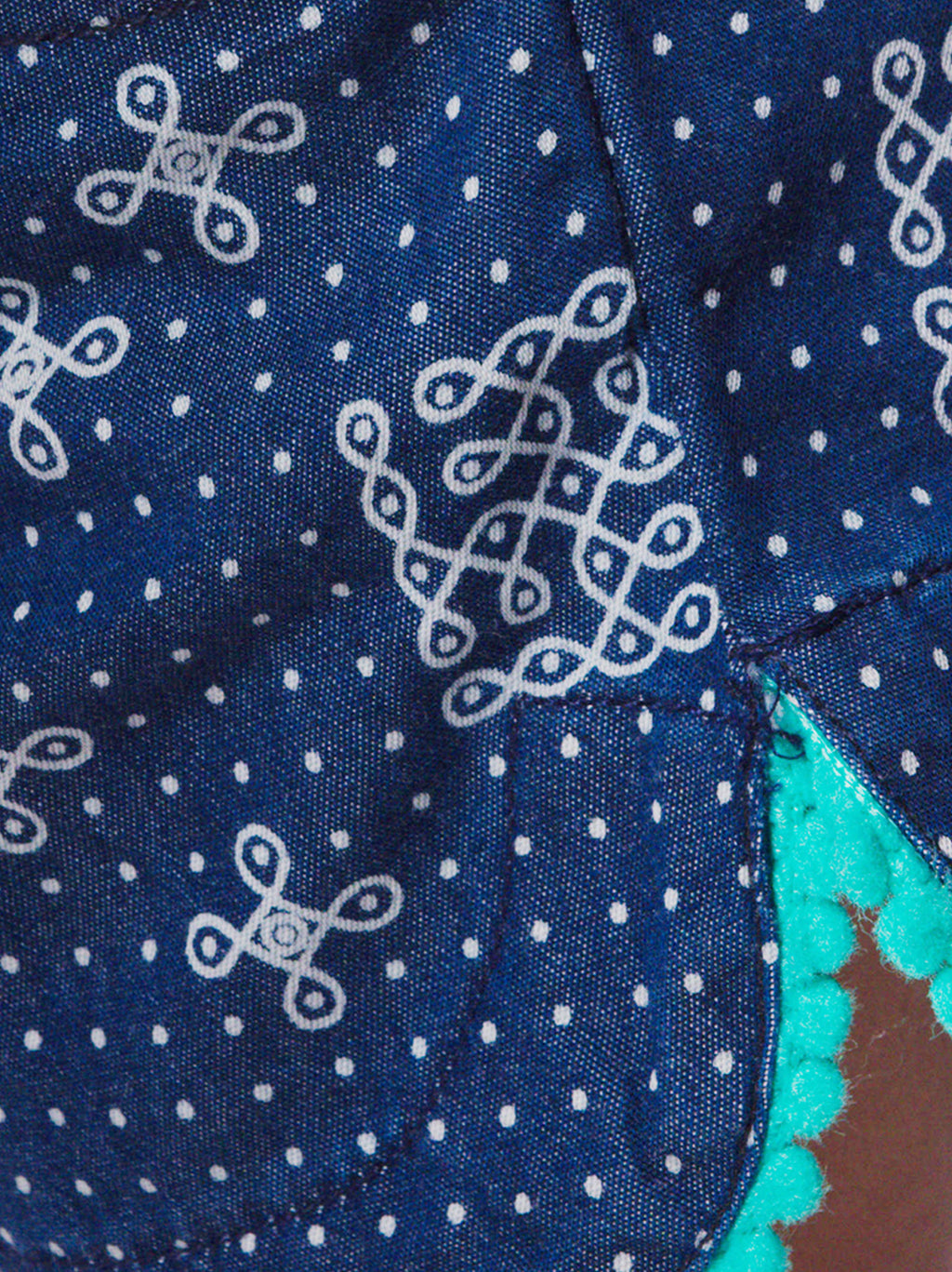 India Set - Mandala Art Denim Shorts and India Theme TShirt