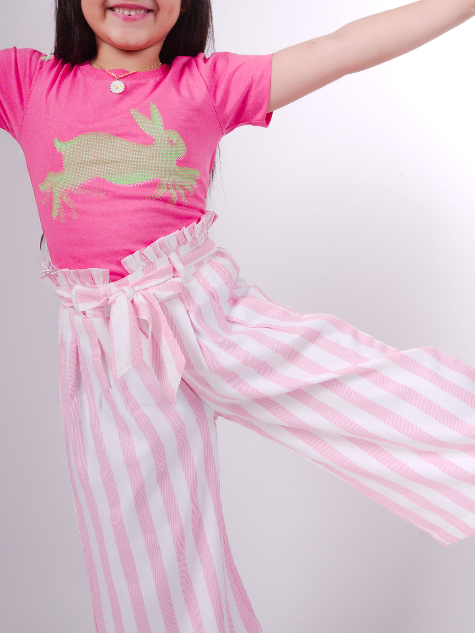 Little Carrot Soft Cotton Striped Culottes Copy, , premium kids' wear for girls, size 7-8-years.