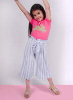 Little Carrot Soft Cotton Striped Culottes, Autumn, premium kids' wear for girls, size 6-7-years.