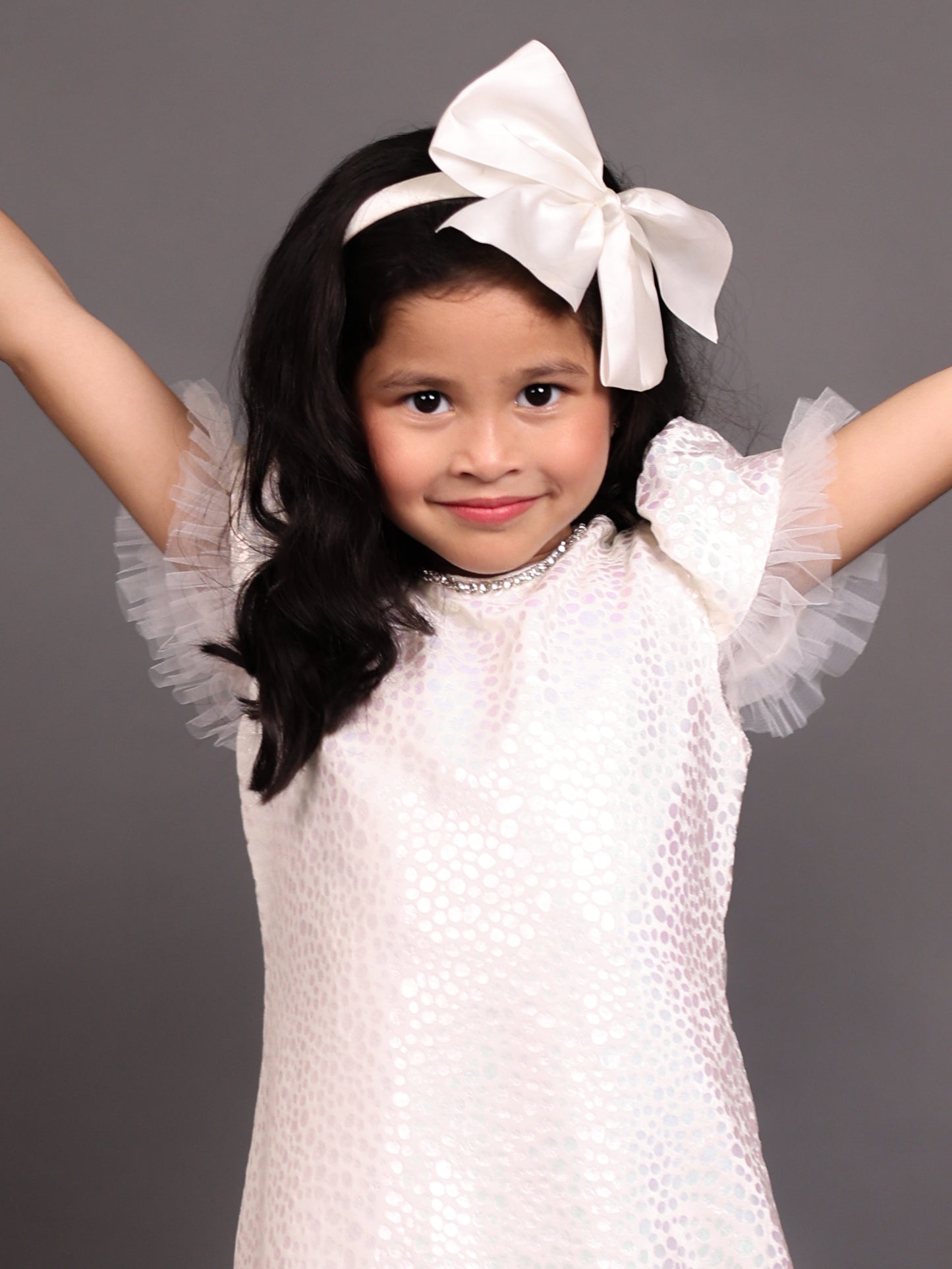 Little Carrot Velvet A Line Dress With Rhinestone Detailing, , premium kids' wear for girls, size cream.