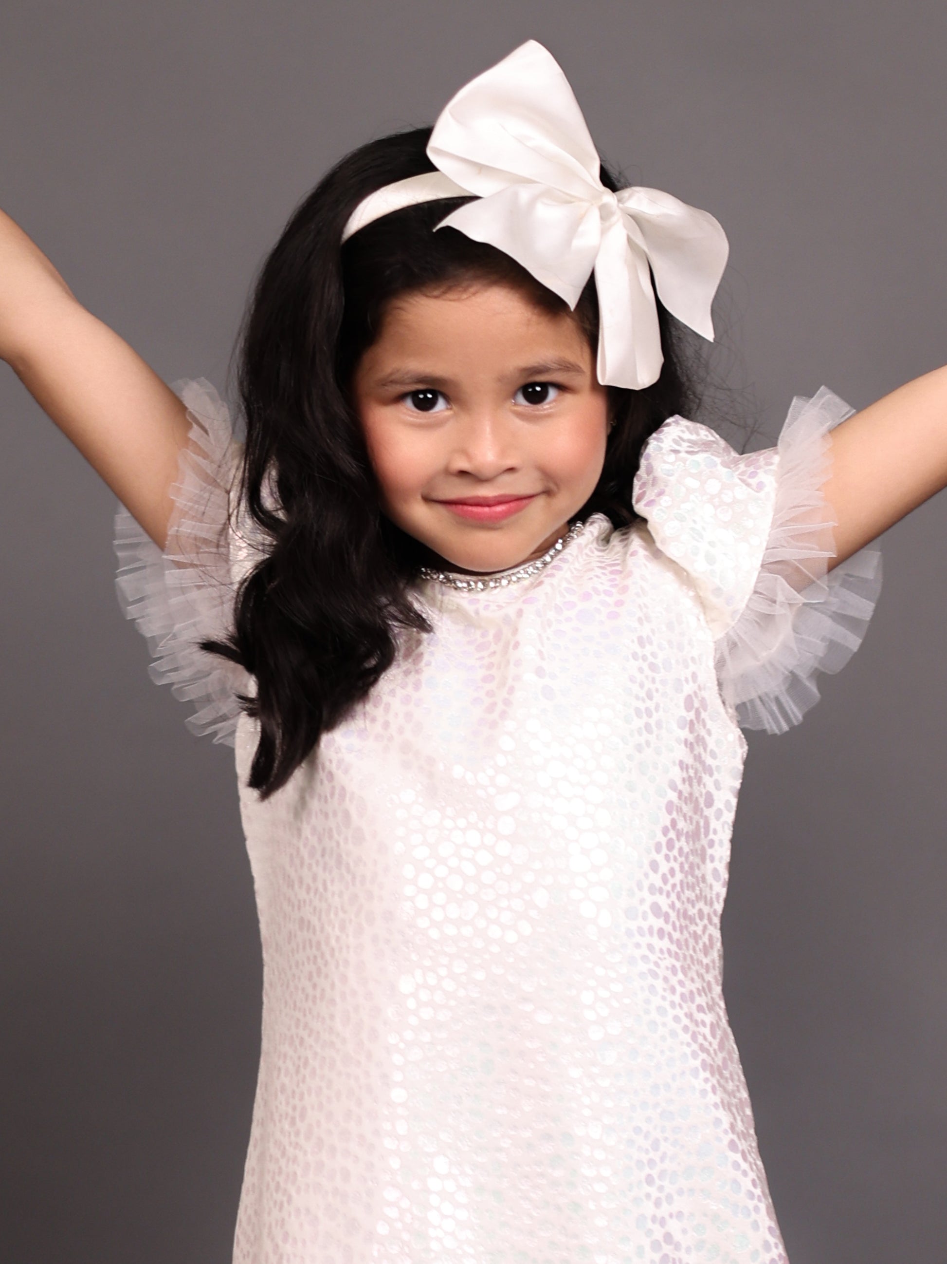 Little Carrot Velvet A Line Dress With Rhinestone Detailing, , premium kids' wear for girls, size cream.